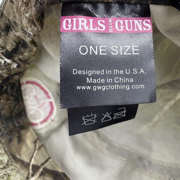 Mossy Oak Girls With Guns Hat Cap Womens Strap Back Obsession Camo Pink Scope - Picture 12 of 14